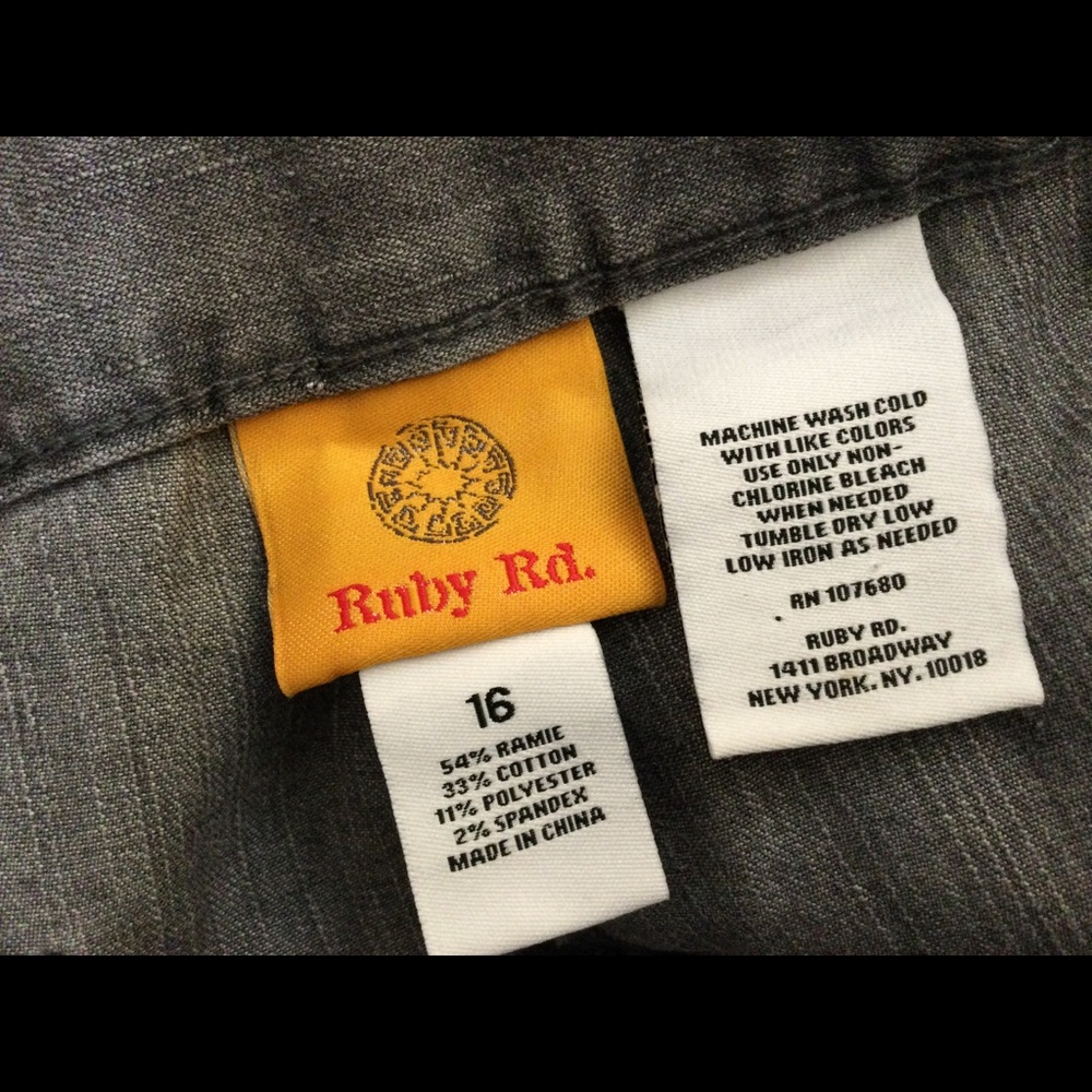 Ruby Rd. Gray-Wash Pants (Size 16) - image 7